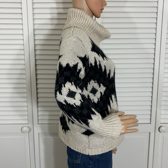 Denim & Supply Ralph Lauren Beige Turtle Neck Silk & Wool Blend Sweater Medium - Picture 7 of 10